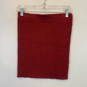 FREE PEOPLE ribbed wrap mini skirt burgundy